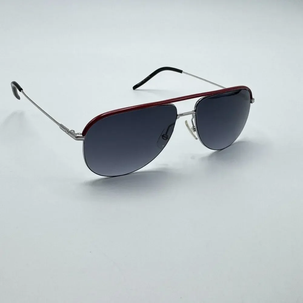 Dior Homme Sunglasses Dior0147S 010JJ Palladium Black Red Aviator Gradient Lens